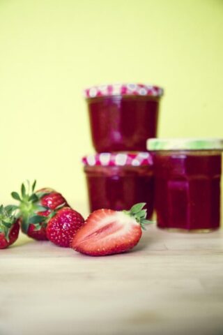 strawberries, jam, glass, spread, vitamins, breakfast, red, sweet, fruits, berries, fruit jam, jam, jam, jam, jam, jam