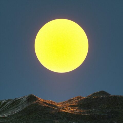 Photo by Cocodillaa.com mountains, moon, night, moonlight, full moon, lunar, silence, landscape, nature, 3d, digital art