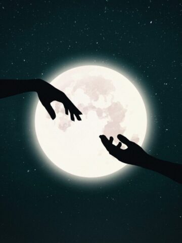 Photo by Cocodillaa.com hands, moon, night, silhouette, universe, background, full moon