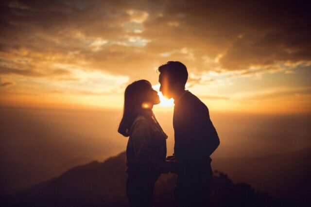 valentines day background, wedding, nature, happy, love, sunset, mountain, cloud, forest, wife, husband, pair