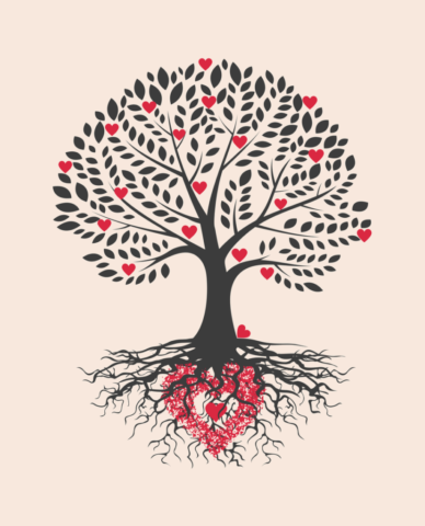 love, harvest, drawing, tree of life, heart, plants, tree, nature, who sows love, to harvest