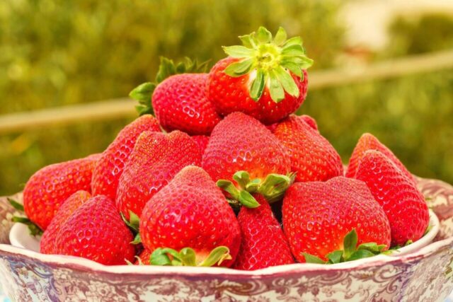 strawberries, fruits, ripe strawberries, food, organic strawberries