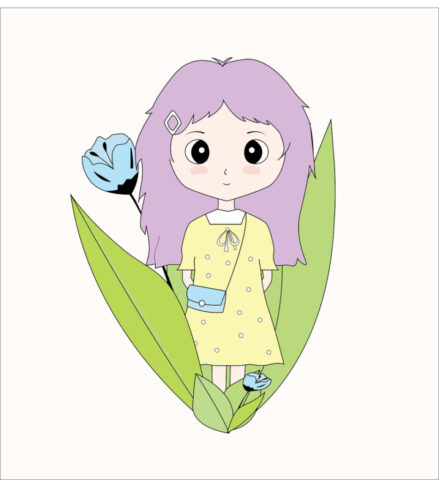 girl, anime, cartoons, flower, summer, minimal, design, minimalism, spring, sunset, portrait, cute, child, nature, love