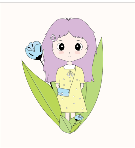 girl, anime, cartoons, flower, summer, minimal, design, minimalism, spring, sunset, portrait, cute, child, nature, love