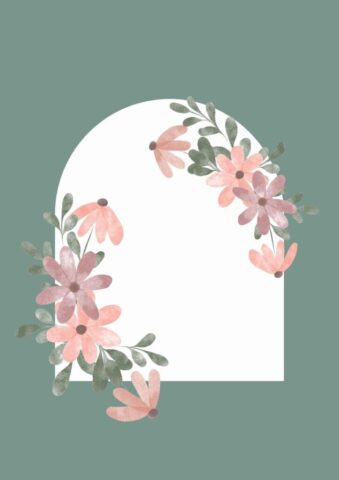 flower, frame, nature, minimal, floral background, leaf, green, background, wallpaper