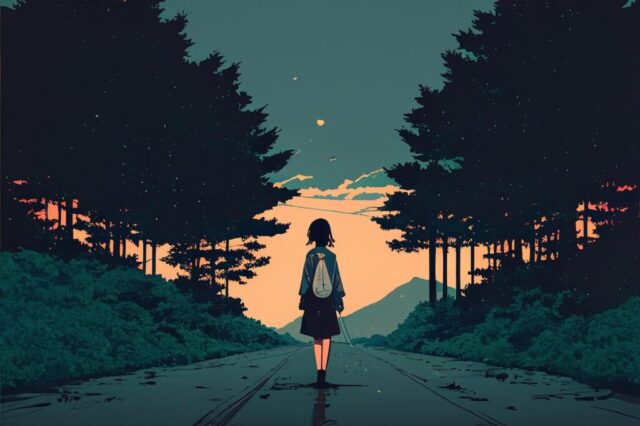backpacker, road, walk, anime, wallpaper, minimal, people, background, landscape, travel, anime, anime, anime, anime, anime