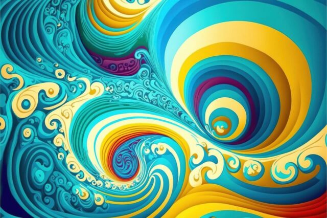 waves, ocean, sea, abstract, whimsical, abstract art, pattern, nature, abstract pattern, water, colorful