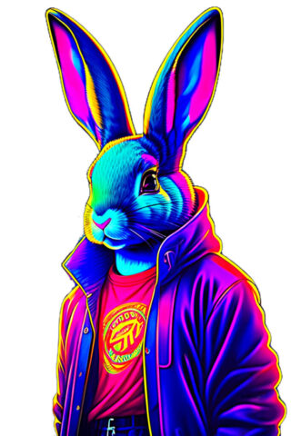 rabbit, bunny, art, colorful, neon, clip art, cutout, rabbit, neon, neon, neon, neon, neon, clip art