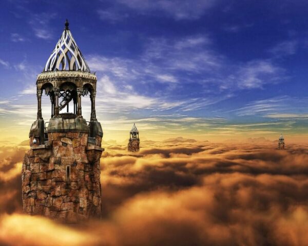 fantasy, nature, castle, cloud, sky, tower, fairy, medieval, magic, fairytale, dream, architecture, mystery, old, ancient, kingdom