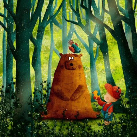 bear, child, nature, bird, trees, woods, forest, cute, children book bear, child, nature, bird, trees, woods, forest, cute, children book
