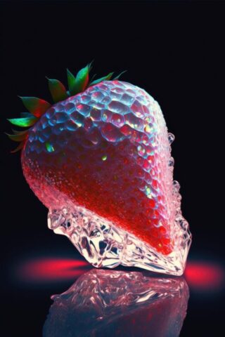 ai generated, strawberry, fruit, food, ice, frozen, pink, strawberries, strawberry on ice, strawberry in ice, strawberry ice cream, iced strawberry, organic