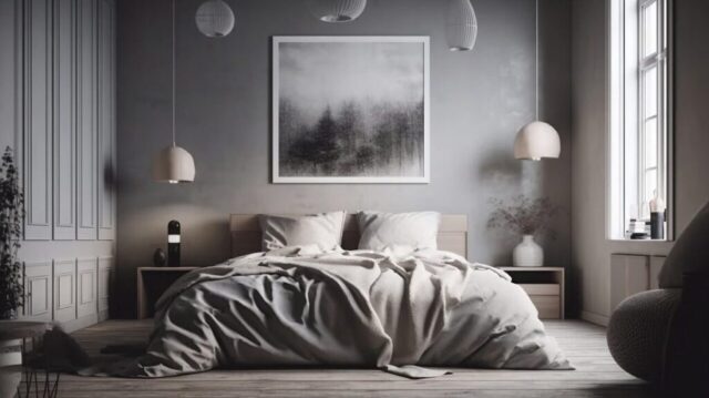 bed, bedroom, pillows, room, interior, house, home, apartment, flat, minimal, decor, design, wardrobe, window