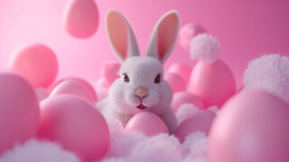 easter, easter bunny, eggs, easter eggs, easter festival, rabbit, cute, ears, colorful, fixed, ai generated
