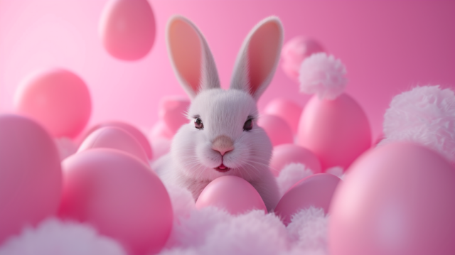 Photo by Cocodillaa.com easter, easter bunny, eggs, easter eggs, easter festival, rabbit, cute, ears, colorful, fixed, ai generated