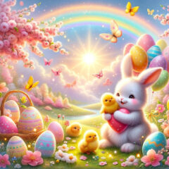 ai generated, easter eggs, easter bunny, chickens, easter greeting, happy easter, easter celebration, easter, easter, easter, easter, easter, easter