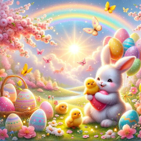 ai generated, easter eggs, easter bunny, chickens, easter greeting, happy easter, easter celebration, easter, easter, easter, easter, easter, easter