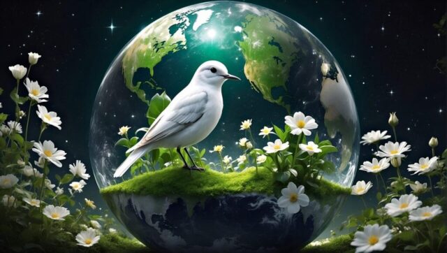 Photo by Cocodillaa.com ai generated, earth, bird, white, flowers, plants, nature awareness, earth day, natural wonders, animal, nature, earth, earth, earth, earth, earth
