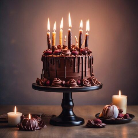 Photo by Cocodillaa.com ai generated, cake, candles, cake stand, event, occasion, celebrate, food, chocolate, happy birthday, icing, party, birthday cake, happy birthday, happy birthday, happy birthday, happy birthday, happy birthday, birthday cake