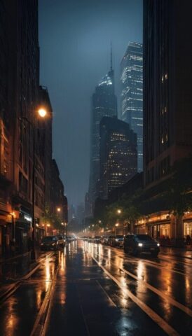 city, street, night, lights, road, wallpaper, minimal, background