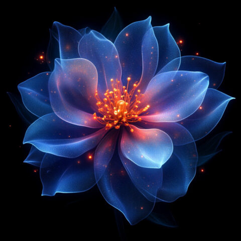 flower, bloom, blossom, petals, growth, nature, neon, generated