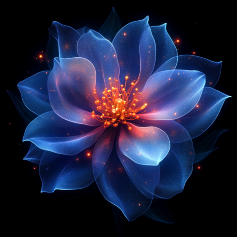 flower, bloom, blossom, petals, growth, nature, neon, generated