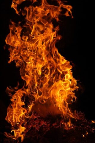 red and yellow fire digital wallpaper