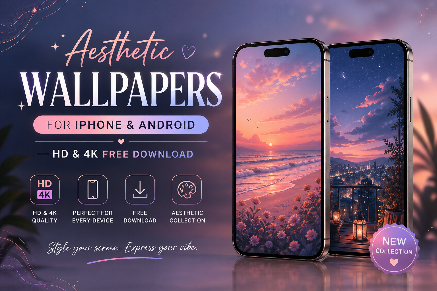 ✨ Aesthetic Wallpapers for iPhone & Android (HD & 4K Free Download)