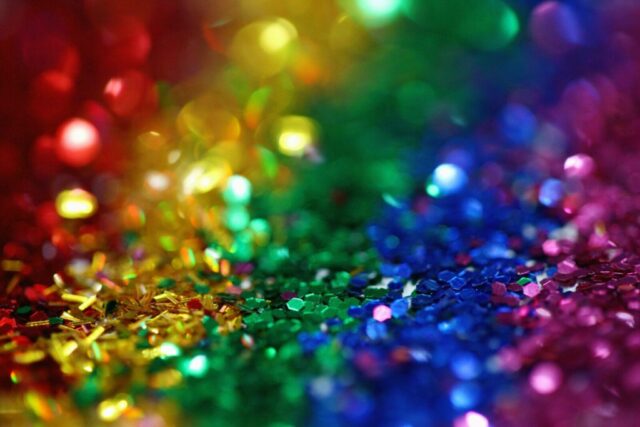 Photo by Cocodillaa.com bunch of yellow, green, and blue glitter