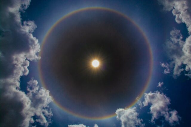 sun ray on blue sky