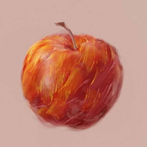 red apple fruit on white surface
