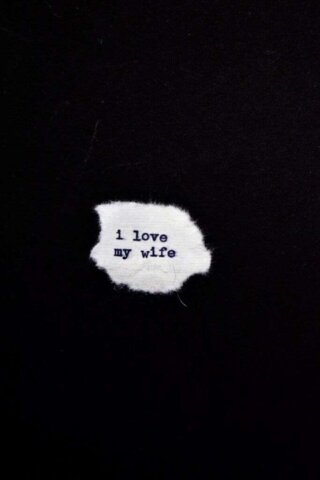 a piece of paper that says i love my wife