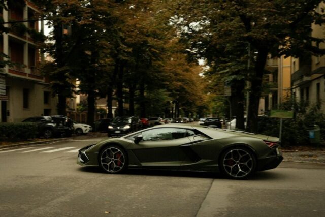 A sports car parked on the side of the road