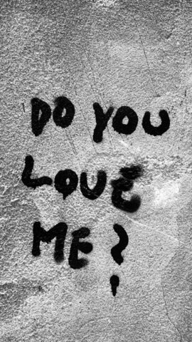 a black and white photo with the words do you love me?