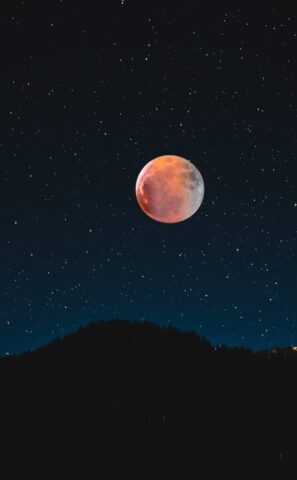 Photo by Cocodillaa.com silhouette of mountain under full moon