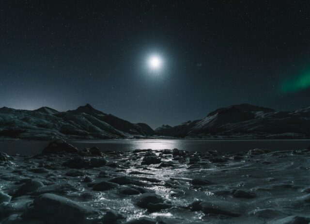 Photo by Cocodillaa.com snow covered mountain during night time