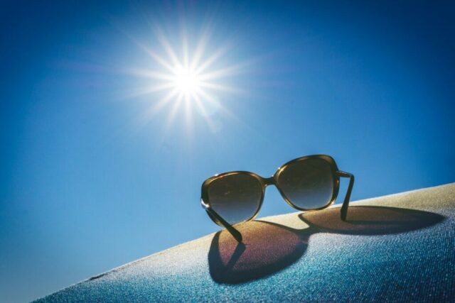brown framed sunglasses