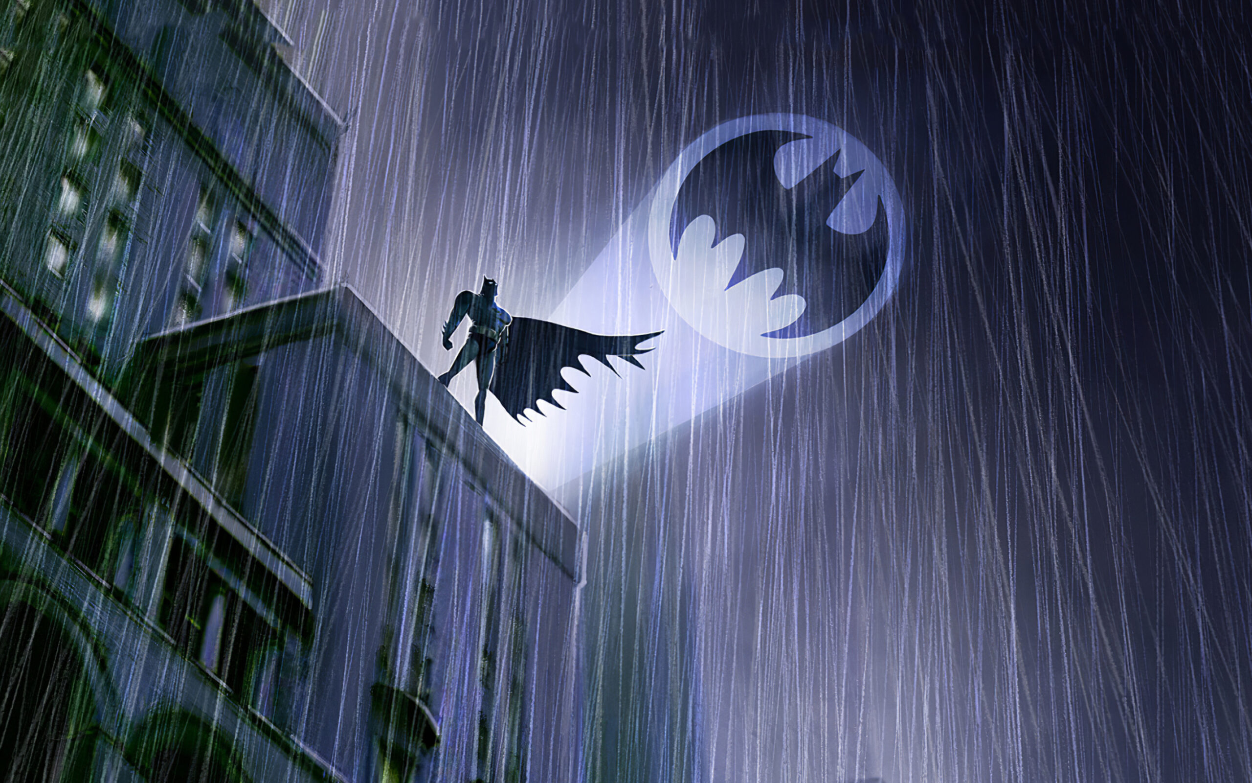 batman in rain wallpaper 4k