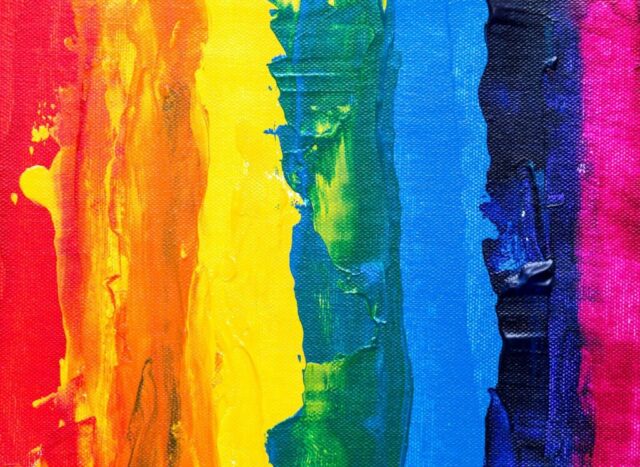 Photo by Cocodillaa.com blue and yellow abstract painting