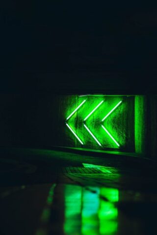 green and black neon light