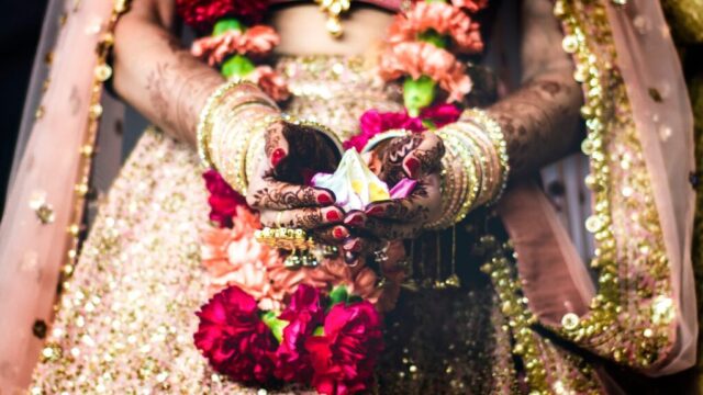 woman holding flower