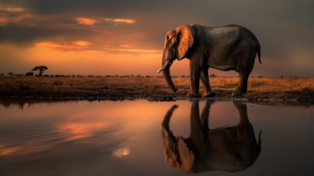 elephant sunset wallpapers