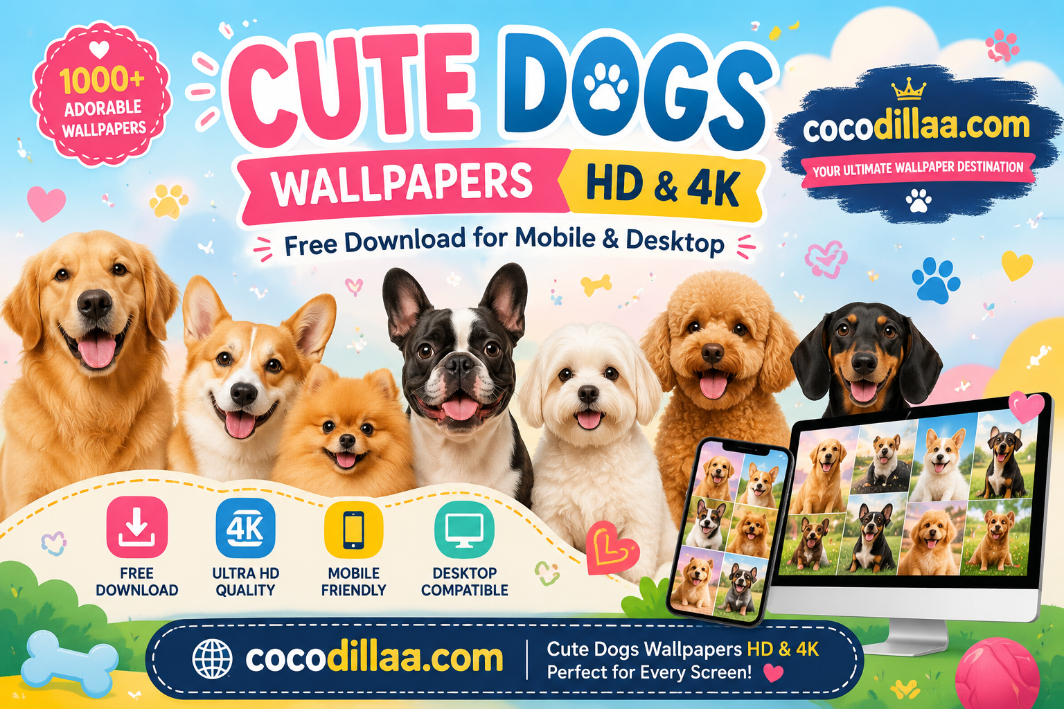 Cute Dogs Wallpapers HD & 4K – Free Download for Mobile & Desktop
