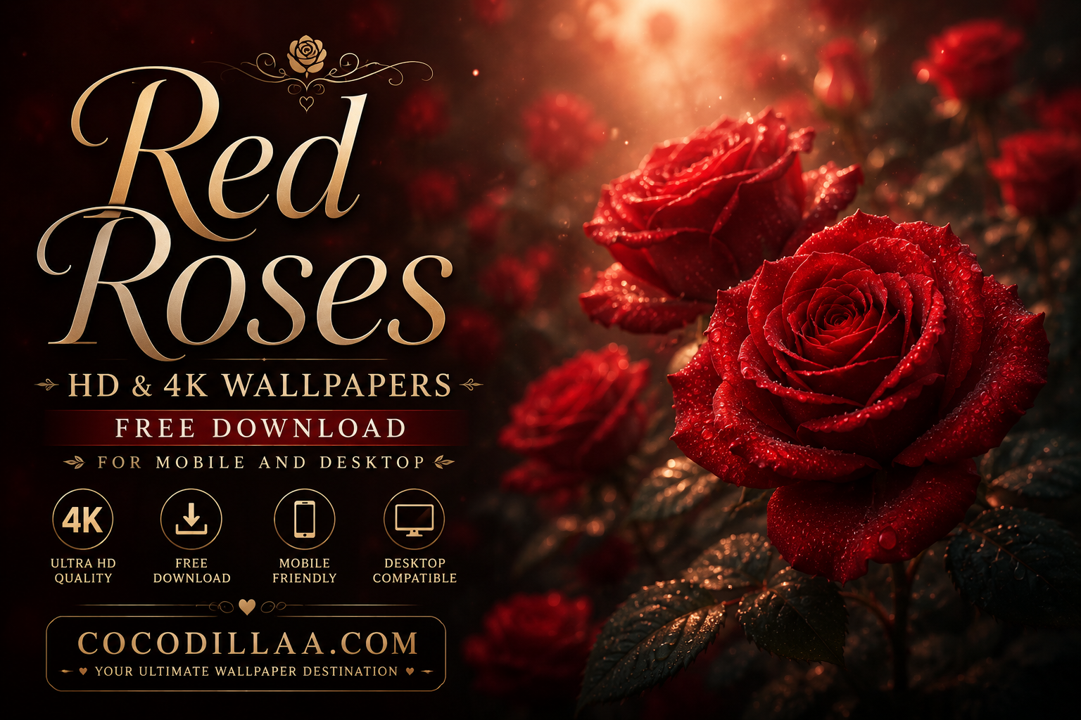 Red Roses HD & 4K Wallpapers Free Download for Mobile & Desktop (2026 Collection)