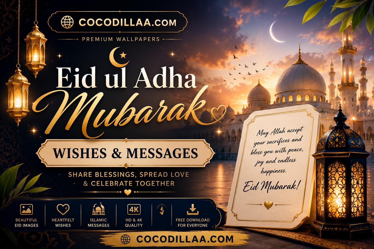 Eid ul Adha Mubarak Wishes and Messages Images HD & 4K Free Download