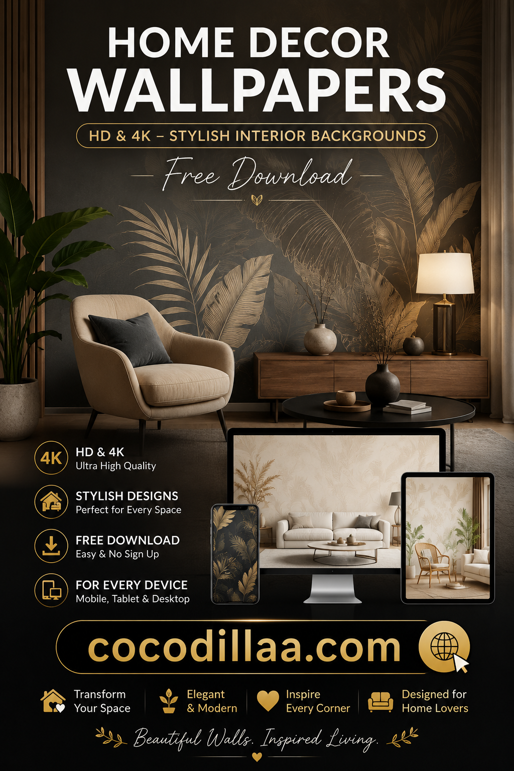 Home Decor Wallpapers HD & 4K – Stylish Interior Backgrounds Free Download