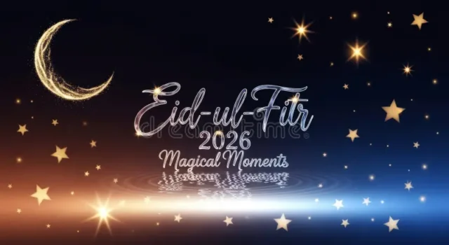 eid ul fitr magical moments stars moon night sky festive celebrating background featuring crescent golden gradient blue eid ul fitr magical moments stars moon night sky festive celebrating background featuring crescent golden gradient blue