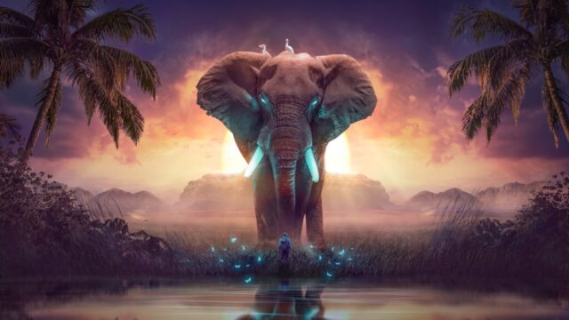 elephant dream mysterious surreal landscape digital art