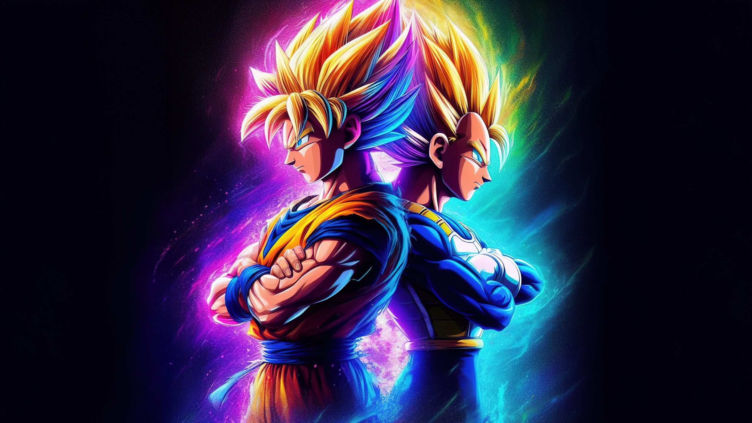 Goku Vegeta Dragon Ball Z Dark Background