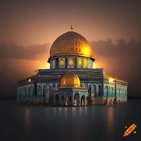 Masjid Al Aqsa wallpaper HD with beautiful blue sky