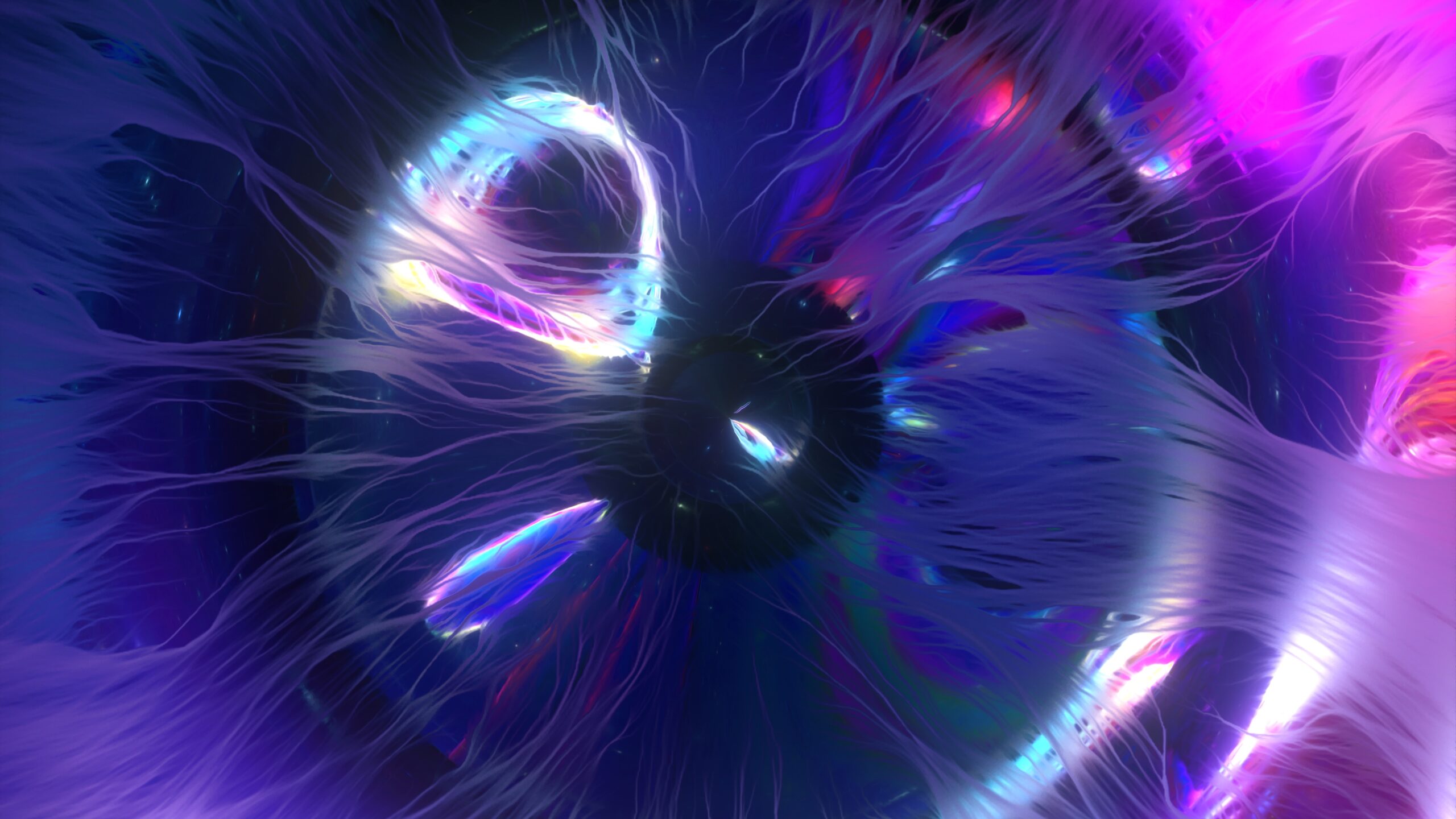 eye bright 3d cgi blue purple spectrum glowing